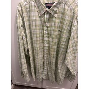 Vineyard Vines Mens Size 2X Large Whale Shirt 100% Cotton Long Sleeve Plaid